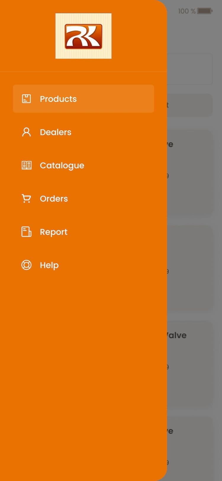 eCommerce App Side Menu